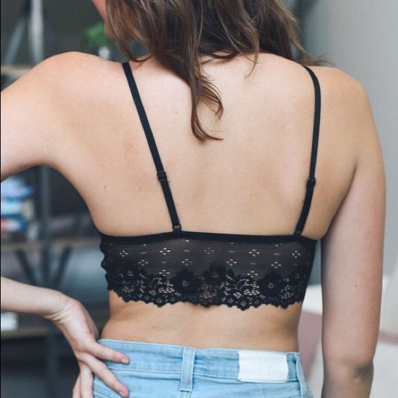 BLACK MULTI LACE BRALETTE (K) - Picture 3 of 5